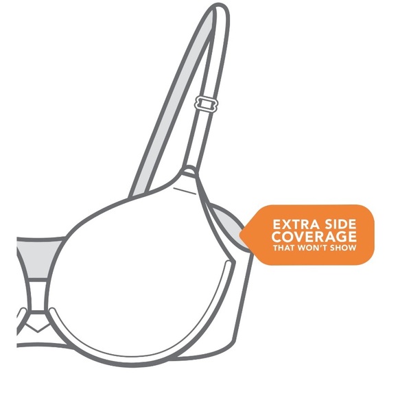 Warners No Side Effects Underarm-Smoothing Comfort Underwire Lined T-Shirt Bra - Picture 4 of 6